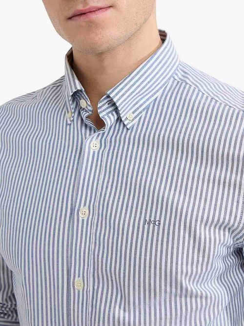 McGregor Overhemd Oxford Streep Blauw Model / Detail