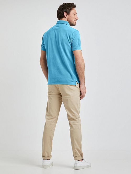 McGregor Piqué Polo Shirt Sea Blue Model / Achterkant