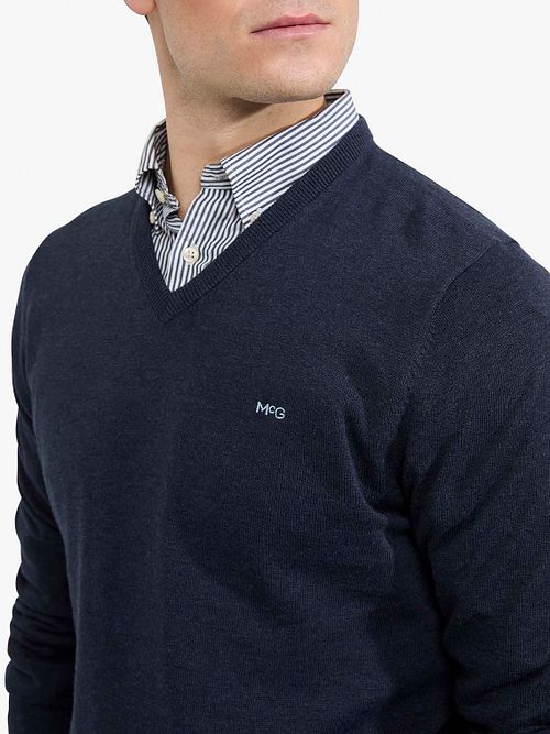 McGregor Pullover V-Ausschnitt Navy Model / Detail