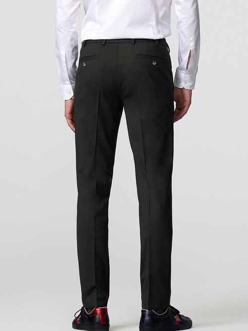 Meyer Pantalon Roma Laine Mélangé Anthracite Model / Achterkant