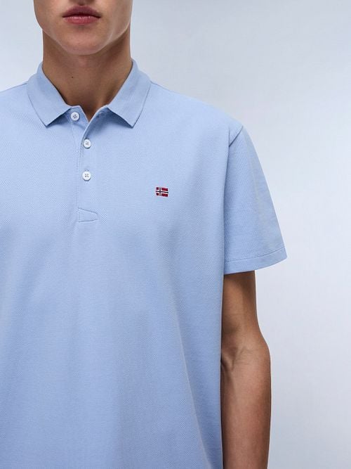 Napapijri Ealis Polo Shirt Chambray Blue Model / Detail