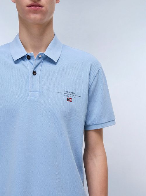 Napapijri Polo Elbas Chambray Blue Model / Detail