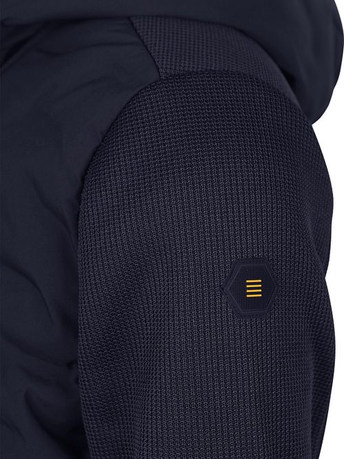 No Excess Jacket Knitted Sleeve Navy