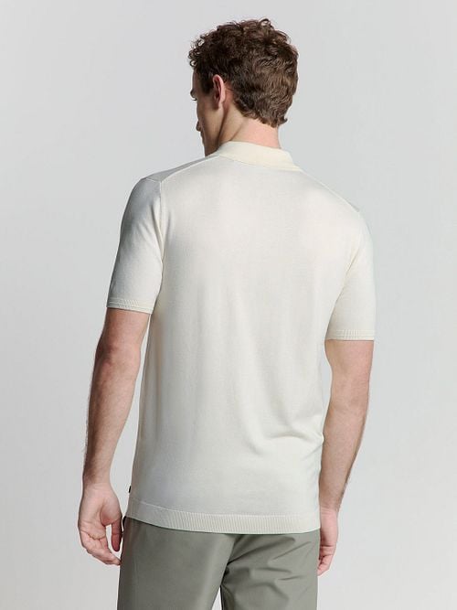 No Excess Half Zip Polo Shirt Off White Model / Achterkant