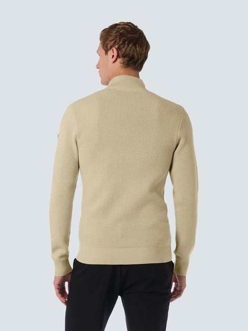 No Excess Half Zip Pullover Structure Melange Beige Model / Achterkant