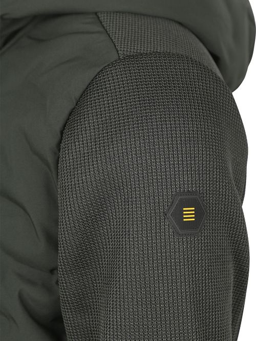 No Excess Jacke Knitted Sleeve Dunkelgrün