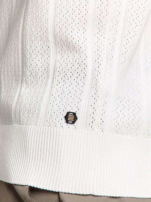 No Excess Knitted Polo Shirt Off White Model / Detail