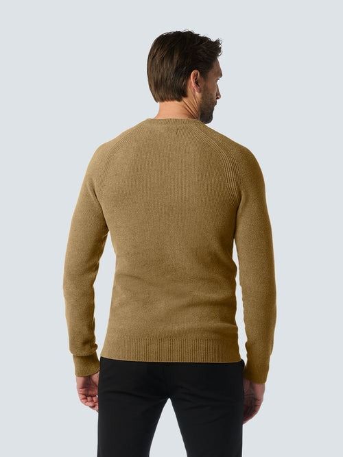No Excess Pullover Ribknit Khaki Model / Achterkant
