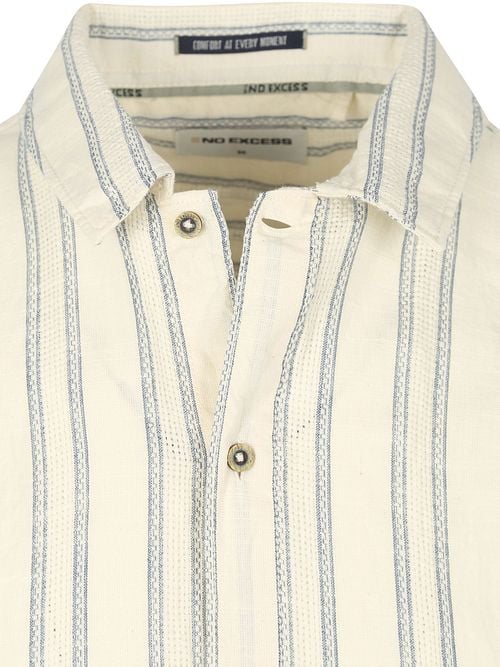 No Excess Short Sleeve Overhemd Streep Ecru Product / Detail