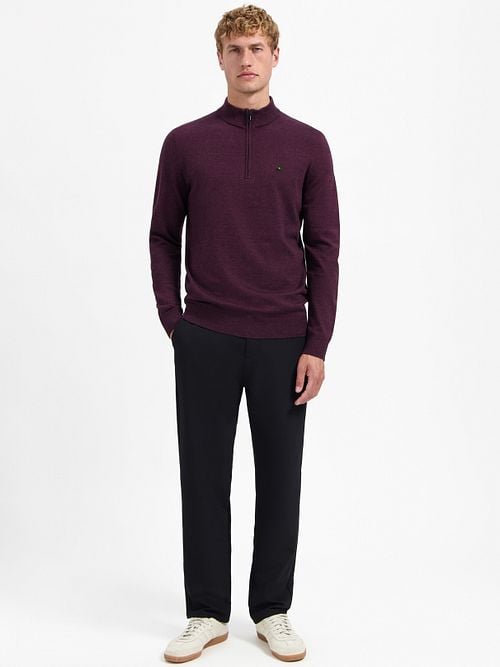 No Excess Half Zip Pullover Dark Wine Melange Model / Voorkant