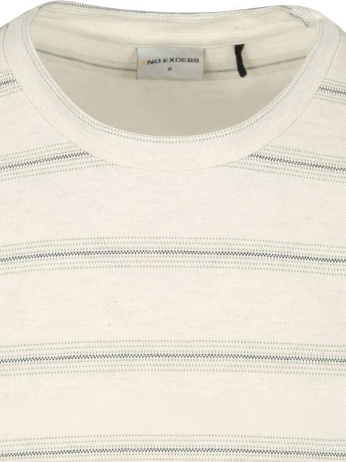 No-Excess T-Shirt Crewneck Jacquard Stripes Ecru Product / Detail