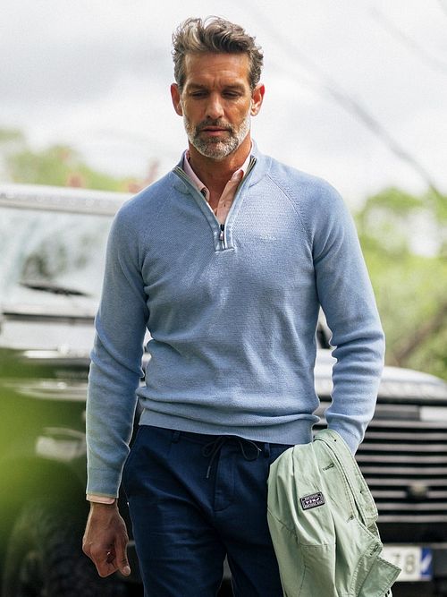 NZA Pull Ralph Col Camionneur Bleu Clair Model / Sfeerbeeld