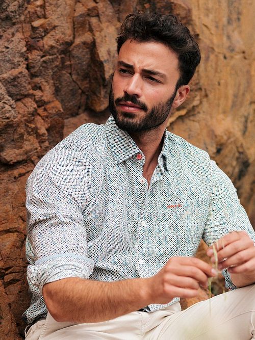 NZA Shirt Kayson Print Multicolour Model / Sfeerbeeld