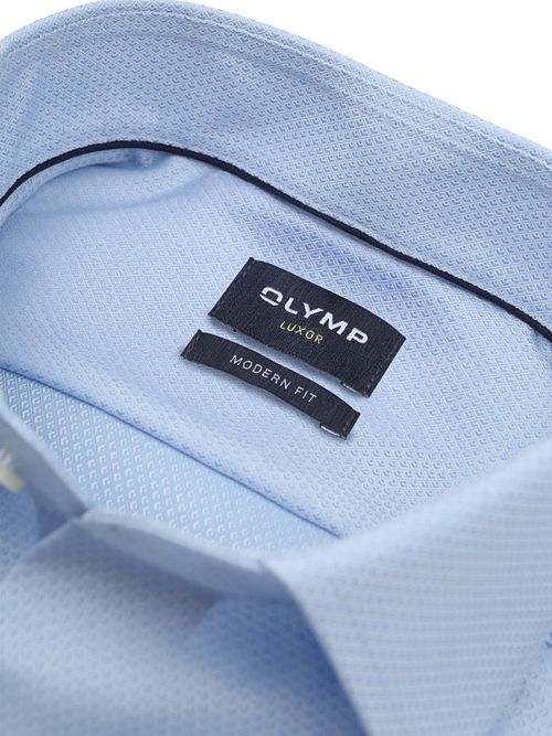 Olymp Chemise Luxor Diamond Structure Bleu Clair Product / Detail