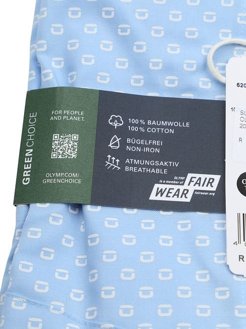 Olymp Luxor Overhemd Print Logo Blauw Product / Detail