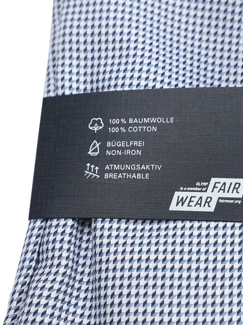 Olymp Luxor Shirt Print Structura Blue Product / Detail