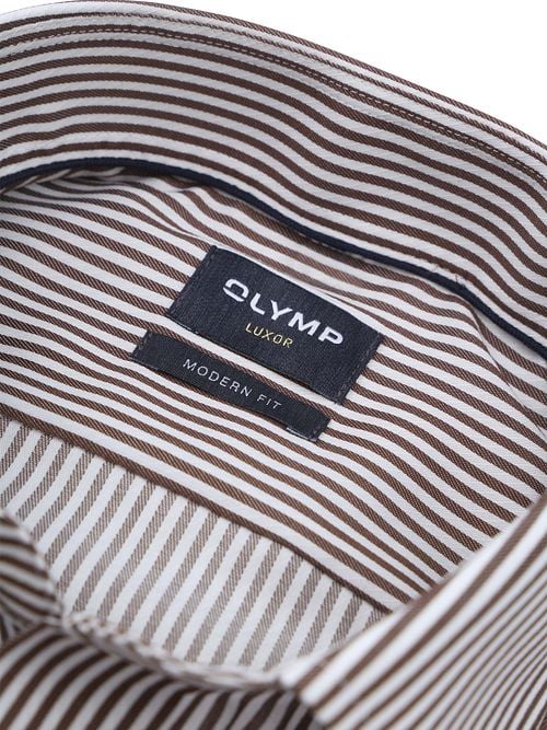 Olymp Luxor Shirt Stripes Brown Product / Detail