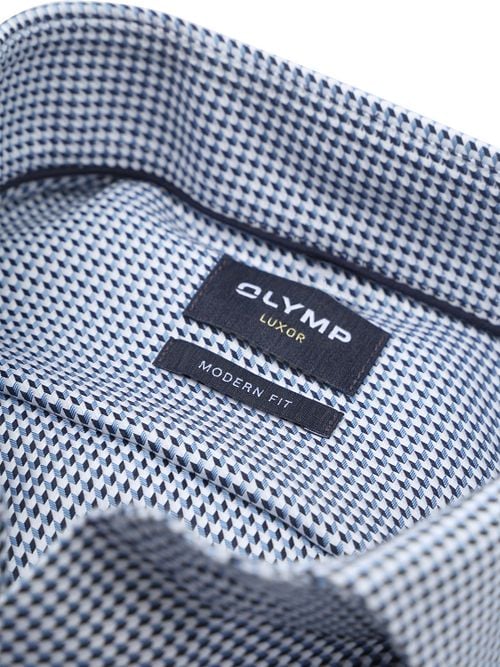 Olymp Luxor Overhemd Print Structura Blauw Product / Detail