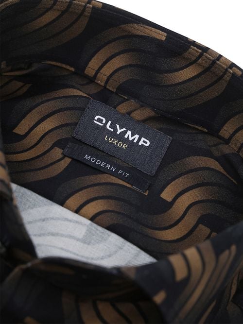 Olymp Luxor Shirt Print Brown Product / Detail
