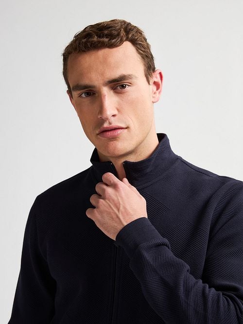 Petrol Cardigan Bighorn Navy Model / Detail
