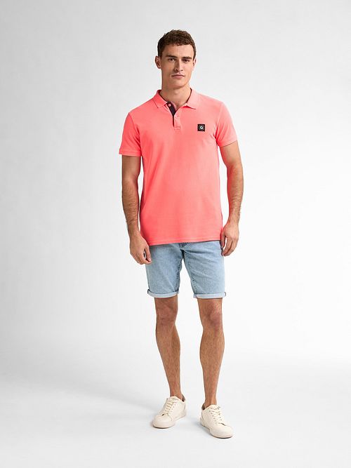 Petrol Piqué Polo Shirt Marlin Coral Model / Voorkant