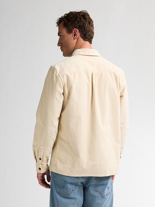 Petrol Shirt Corduroy Beige Model / Achterkant
