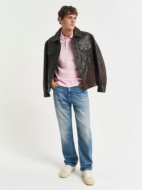 Gant Shield Piqué Polo Shirt Light Pink Model / Voorkant