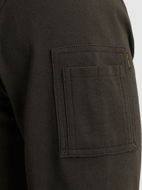 PME Legend American Classic Longsleeve Polo Shirt Beluga Model / Detail