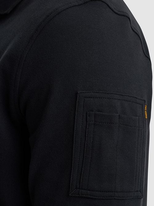 PME Legend American Classic Longsleeve Polo Shirt Navy Model / Detail