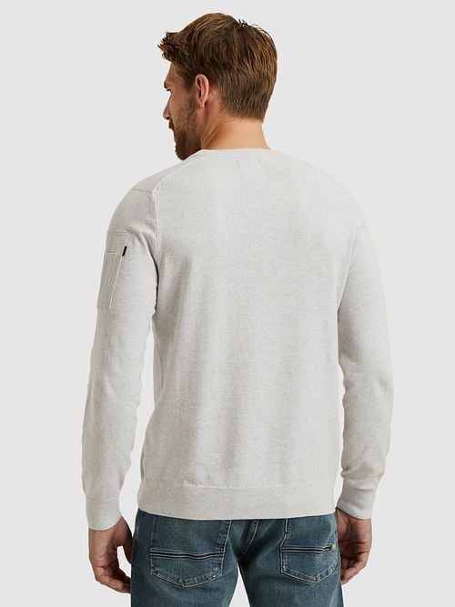 PME Legend American Classic Pullover Light Grey Melange Model / Achterkant