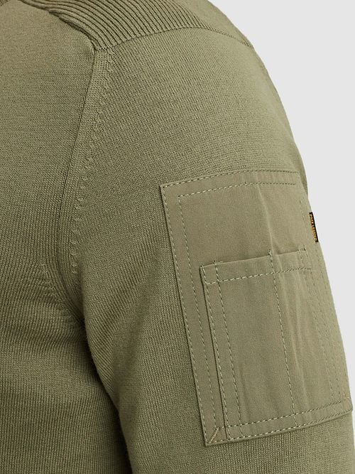 PME Legend American Classic Pullover Oil Green Model / Detail
