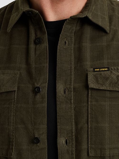 PME Legend Overshirt Fine Corduroy Beluga Green