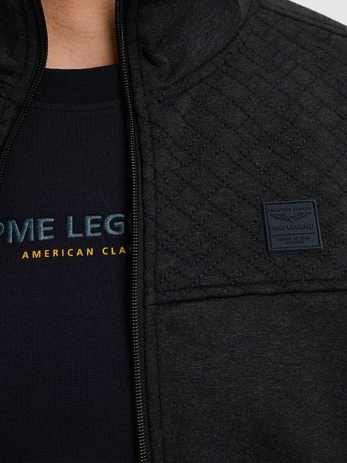 PME Legend Cardigan Interlock Navy Model / Detail