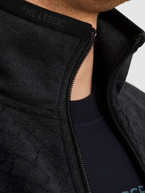 PME Legend Cardigan Interlock Navy Model / Detail