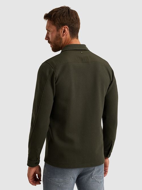 PME Legend Overshirt Jersey Waffle Beluga Groen