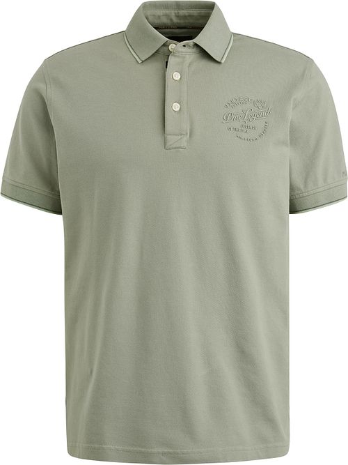 PME Legend Polo Shirt Piqué Logo Grey Green Product