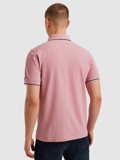PME Legend Polo Shirt Piqué Logo Pink Model / Achterkant
