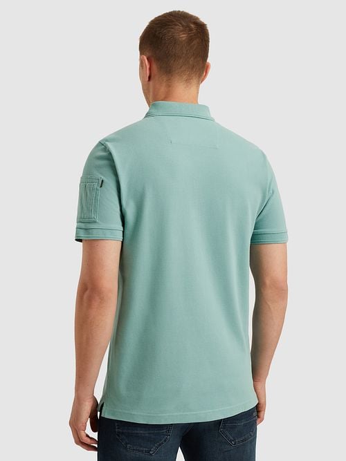 PME Legend Poloshirt Trackway Cameo Blau Model / Achterkant