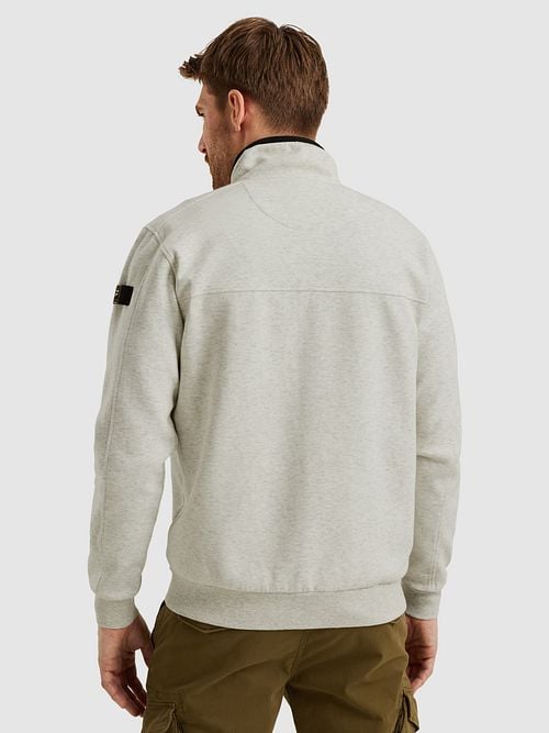 PME Legend Strickjacke Interlock Greige Model / Achterkant