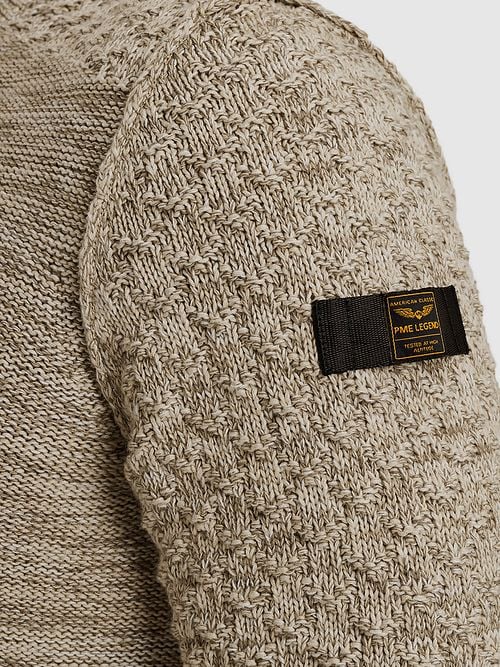 PME Legend Sweater Mouliné Beige Model / Detail