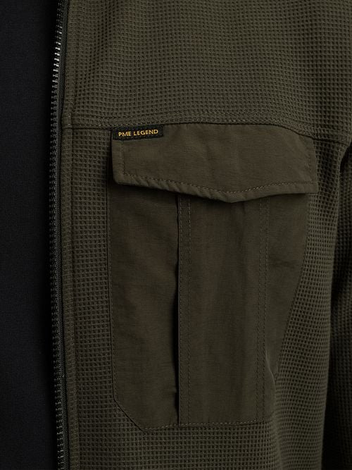 PME Legend Overshirt Jersey Waffle Beluga Groen
