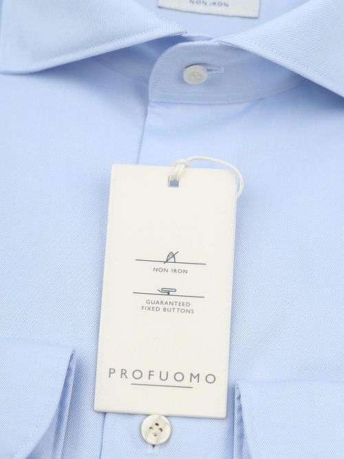 Profuomo Chemise Twill Bleu Clair Product / Detail