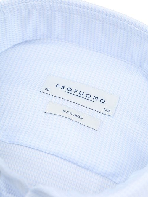 Profuomo Dobby Mouliné Shirt Print Light Blue Product / Detail