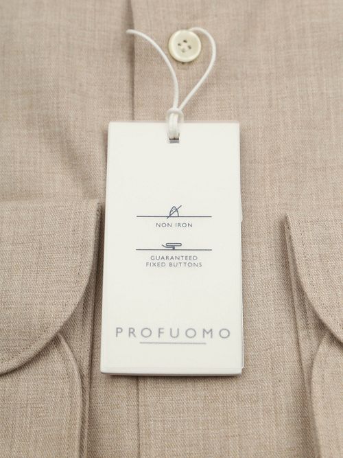 Profuomo Hemd Peached Twill Flanel Beige Product / Detail