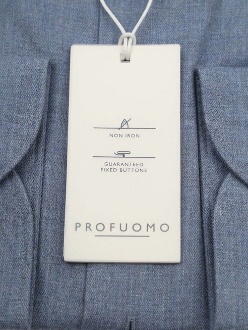 Profuomo Hemd Peached Twill Flanel Blauw Product / Detail