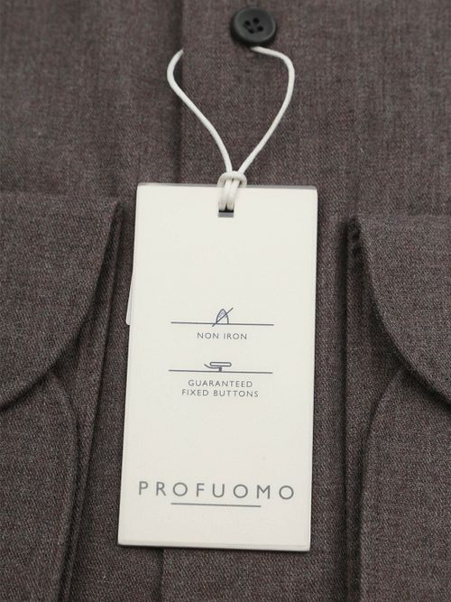 Profuomo Hemd Peached Twill Flanel Bruin Product / Detail