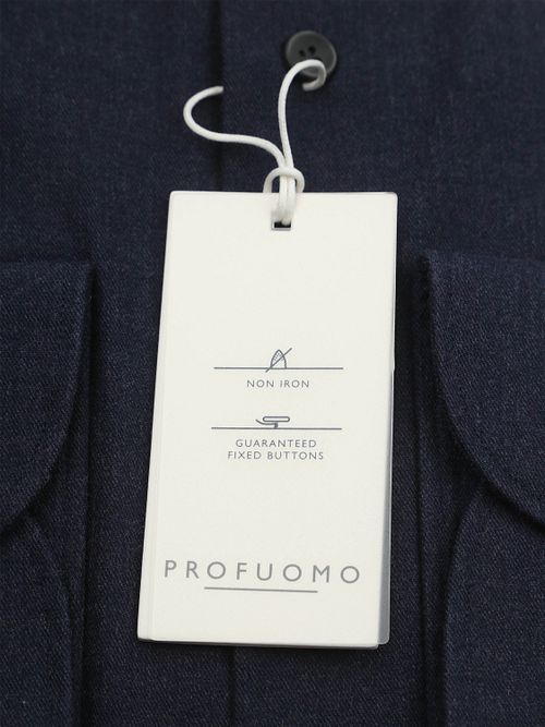 Profuomo Hemd Peached Twill Flanel Navy Product / Detail