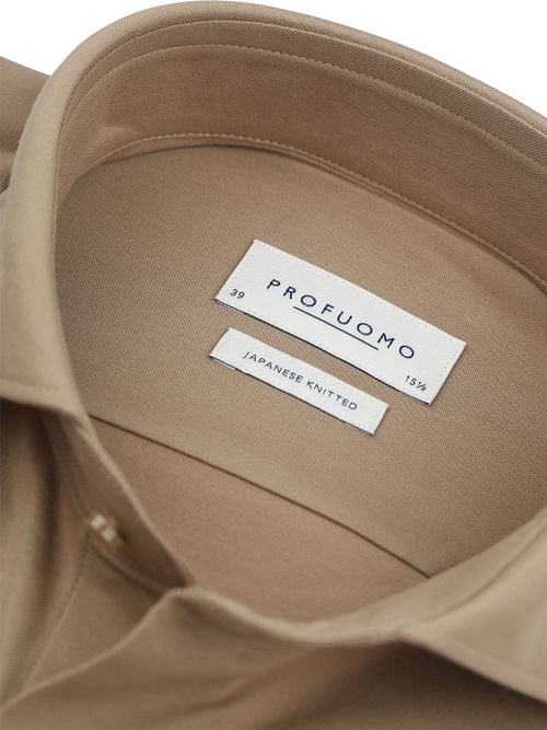 Profuomo Japanese Knitted Shirt Beige Product / Detail