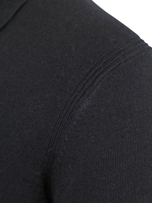 Profuomo Longsleeve Poloshirt Wool Blend Navy Product / Detail