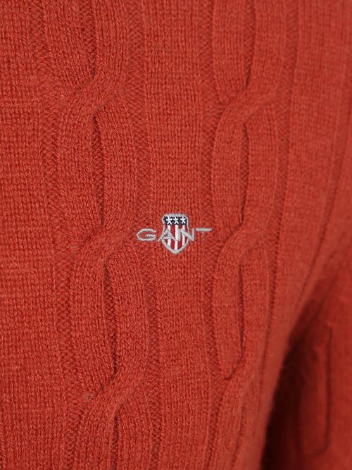 Gant Pullover Crewneck Lambswool Cable Modern Rust Product / Detail